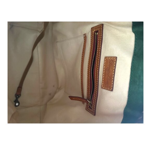 Dooney & Bourke Florentine Hattie Drawstring Italian Leather Boho Bag in Natural - Picture 12 of 14